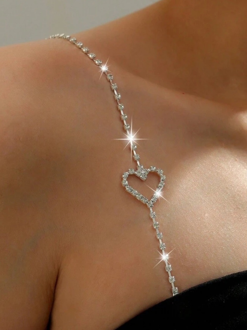 Kohl's Silver Crystal Heart bra straps